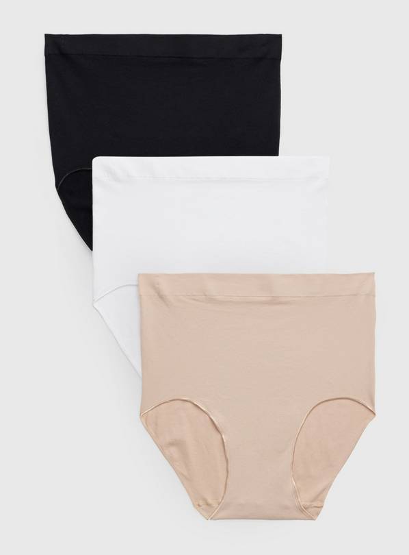 Plain Seamless Full Knickers 3 Pack L/XL